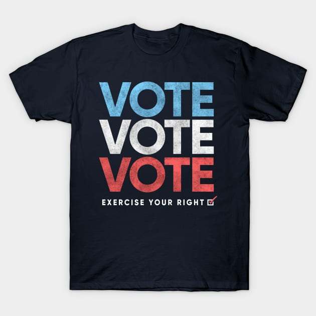 Retro Distressed Vote T-Shirt, Exercise Your Right T-Shirt by Boots